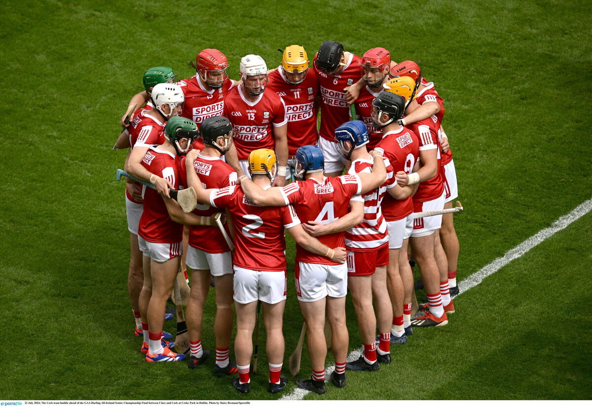 The Cork team huddle ahead of the Clare game. Picture: Daire Brennan/Sportsfile The Cork team huddle ahead of the Clare game. Picture: Daire Brennan/Sportsfile