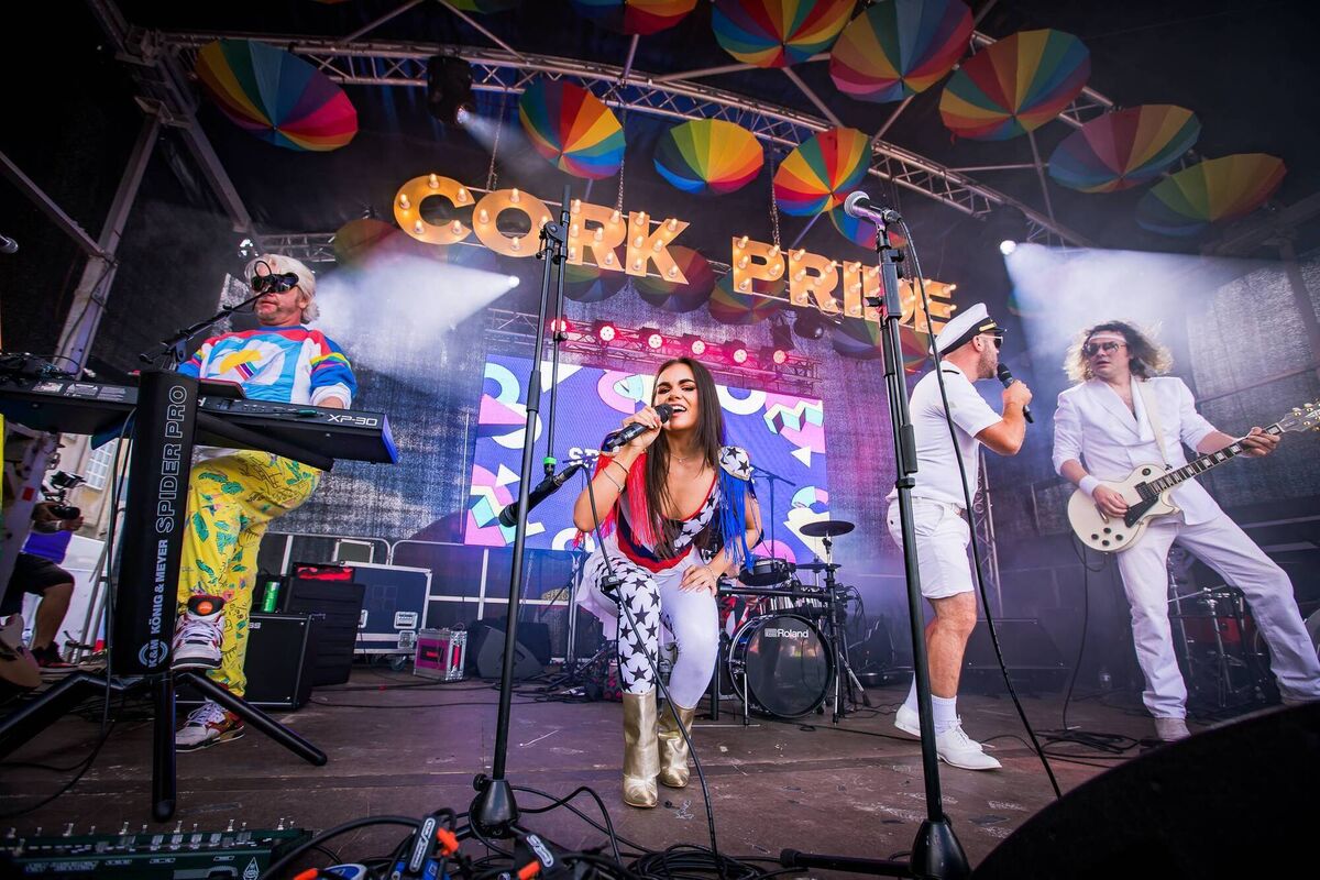 A performer on the Cork Pride stage in 2023. There’s a great entertainment line-up again this year.