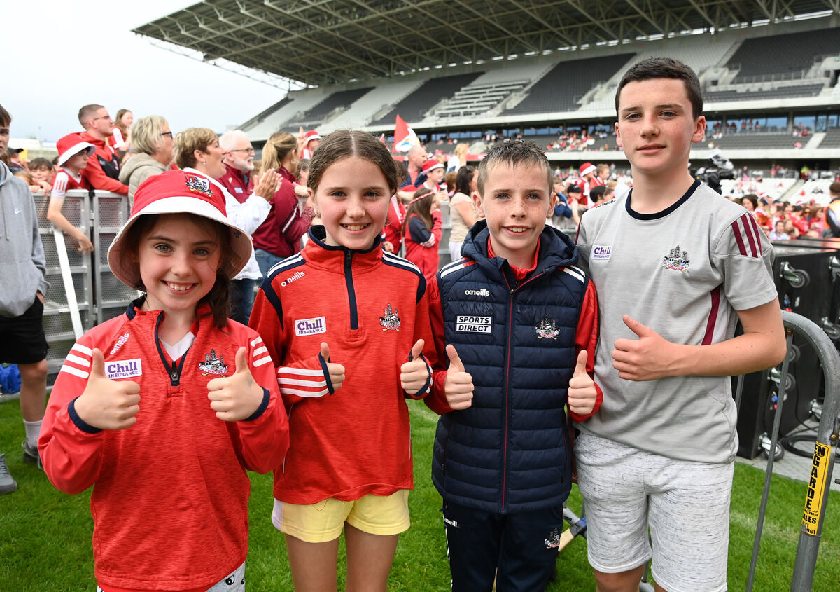 Grace and Harry Goulding, Ballyphehane and Sean and Fia Nolan, Togher at the homecoming for the Cork senior hurling All Ireland finalists at SuperValu Pairc Ui Chaoimh. Picture: Eddie O'Hare Grace and Harry Goulding, Ballyphehane and Sean and Fia Nolan, Togher at the homecoming for the Cork senior hurling All Ireland finalists at SuperValu Pairc Ui Chaoimh. Picture: Eddie O'Hare