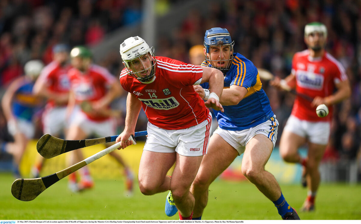Patrick Horgan of Cork in action against John O’Keeffe of Tipperary in 2017. Picture: Ray McManus/Sportsfile