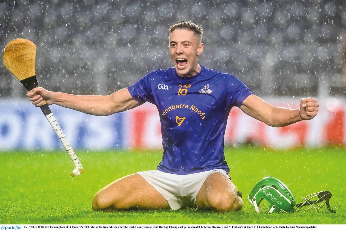 Ben Cunningham of St Finbarr's celebrates after winning the Cork Premier SHC title in 2022. Picture: Éoin Noonan/Sportsfile