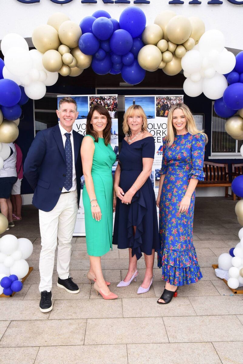 Dermot Bannon, Volvo ambassador with Aoife Deane & Catherine Griffin, alongside Suzie McAdam, also Volvo ambassador, at the Volvo Cork Week Ladies Day at the Royal Cork Yacht Club, in aid of Crosshaven Royal National Lifeboat Association. Picture: Siobhán Russell Dermot Bannon, Volvo ambassador with Aoife Deane & Catherine Griffin, alongside Suzie McAdam, also Volvo ambassador, at the Volvo Cork Week Ladies Day at the Royal Cork Yacht Club, in aid of Crosshaven Royal National Lifeboat Association. Picture: Siobhán Russell