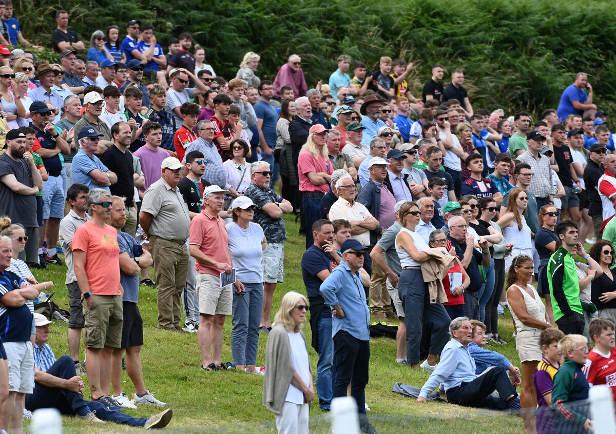 The large crowd watching Castlehaven and Clonakilty in the McCarthy Insurance Premier Cork SFC at Rosscarbery. Picture: Eddie O'Hare
