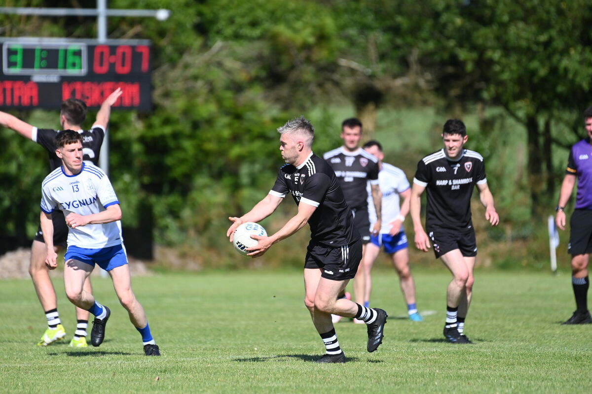 AJ O Connor in possession for Kiskeam. Picture: Larry Cummins AJ O Connor in possession for Kiskeam. Picture: Larry Cummins