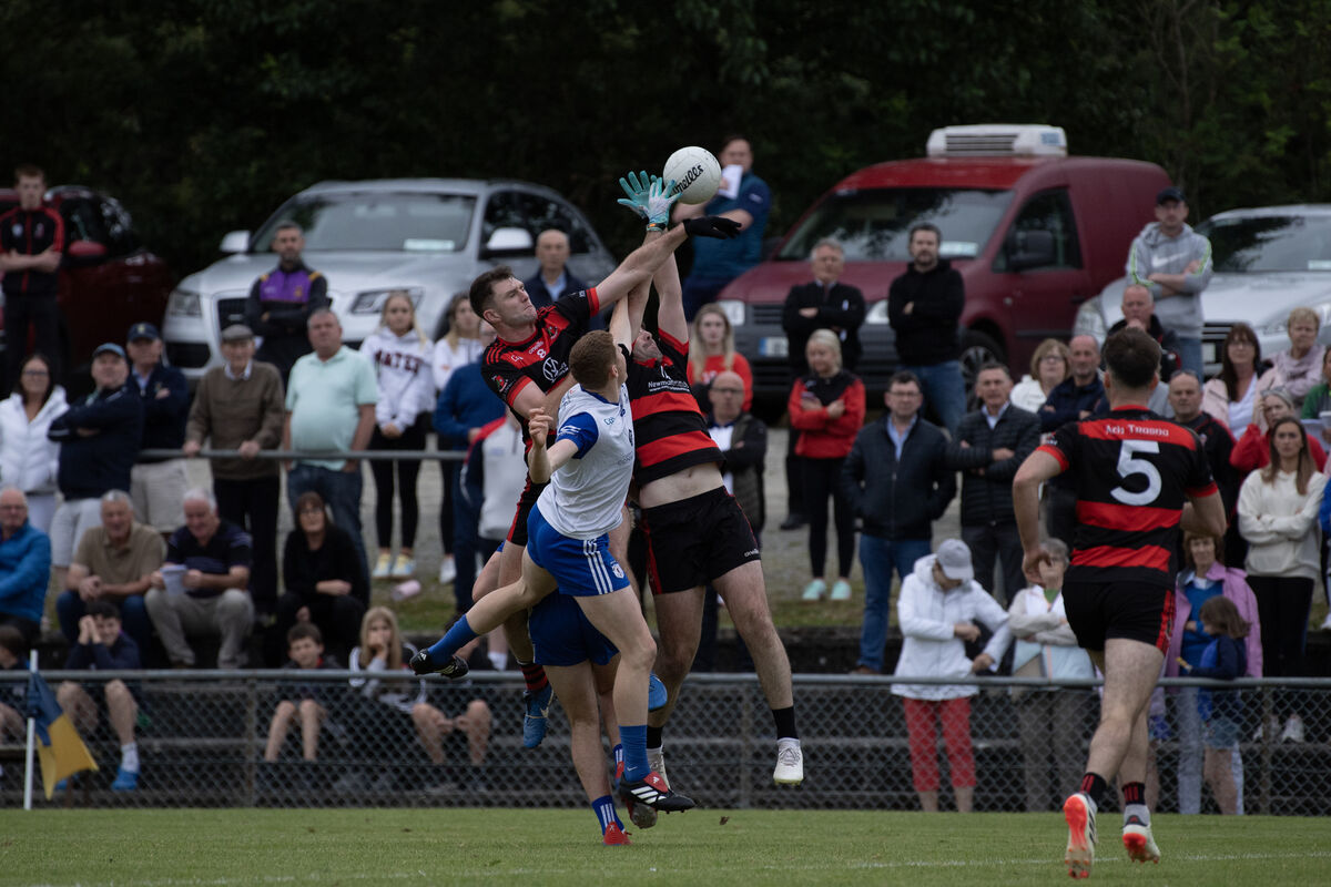 MY BALL: Aerial action from Knocknagree's win over Newmarket. Picture: Domnick Walsh MY BALL: Aerial action from Knocknagree's win over Newmarket. Picture: Domnick Walsh