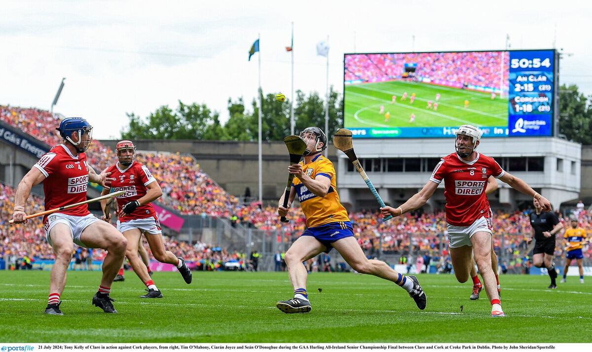 Clare talisman Tony Kelly driving through to score a wonder goal against Cork. Picture: John Sheridan/Sportsfile