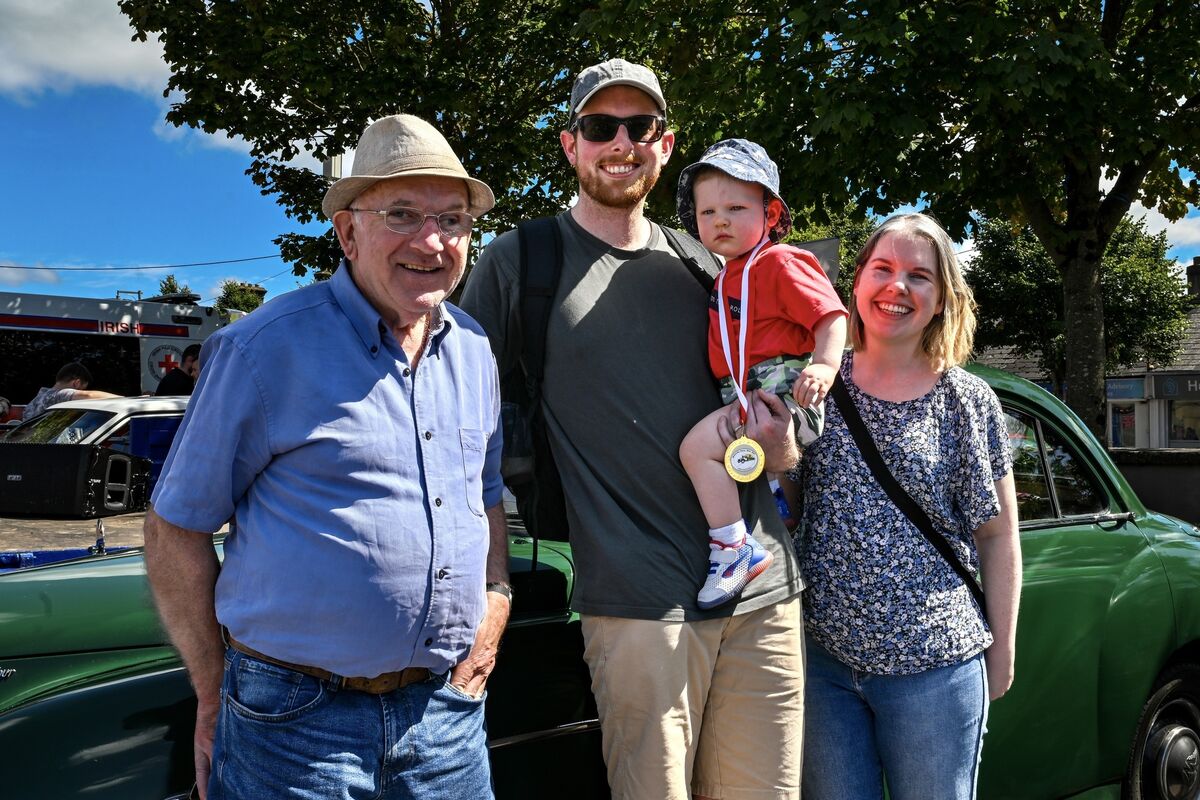 Tadhg O’Riordan with his family, Anthony, baby Conall and Nicole Jackson beside his 1956 Wolsley at the Ballincollig Vintage Motor Show.	Pictures: Chani Anderson
                     Tadhg O’Riordan with his family, Anthony, baby Conall and Nicole Jackson beside his 1956 Wolsley at the Ballincollig Vintage Motor Show.	Pictures: Chani Anderson