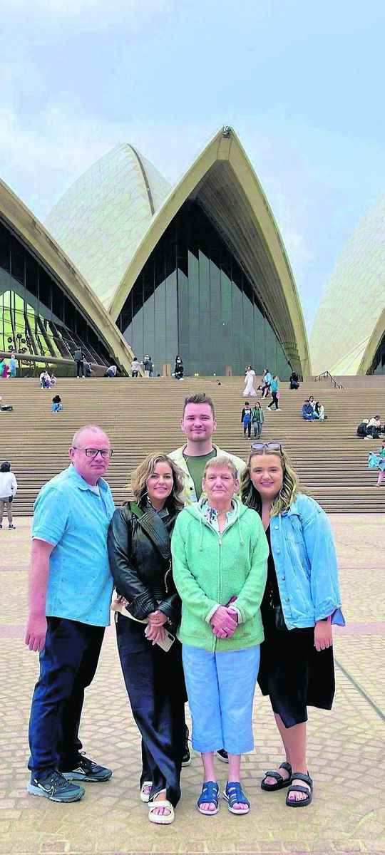 Emma, Claire and Ian O’Connell with their parents at Sydney Opera House