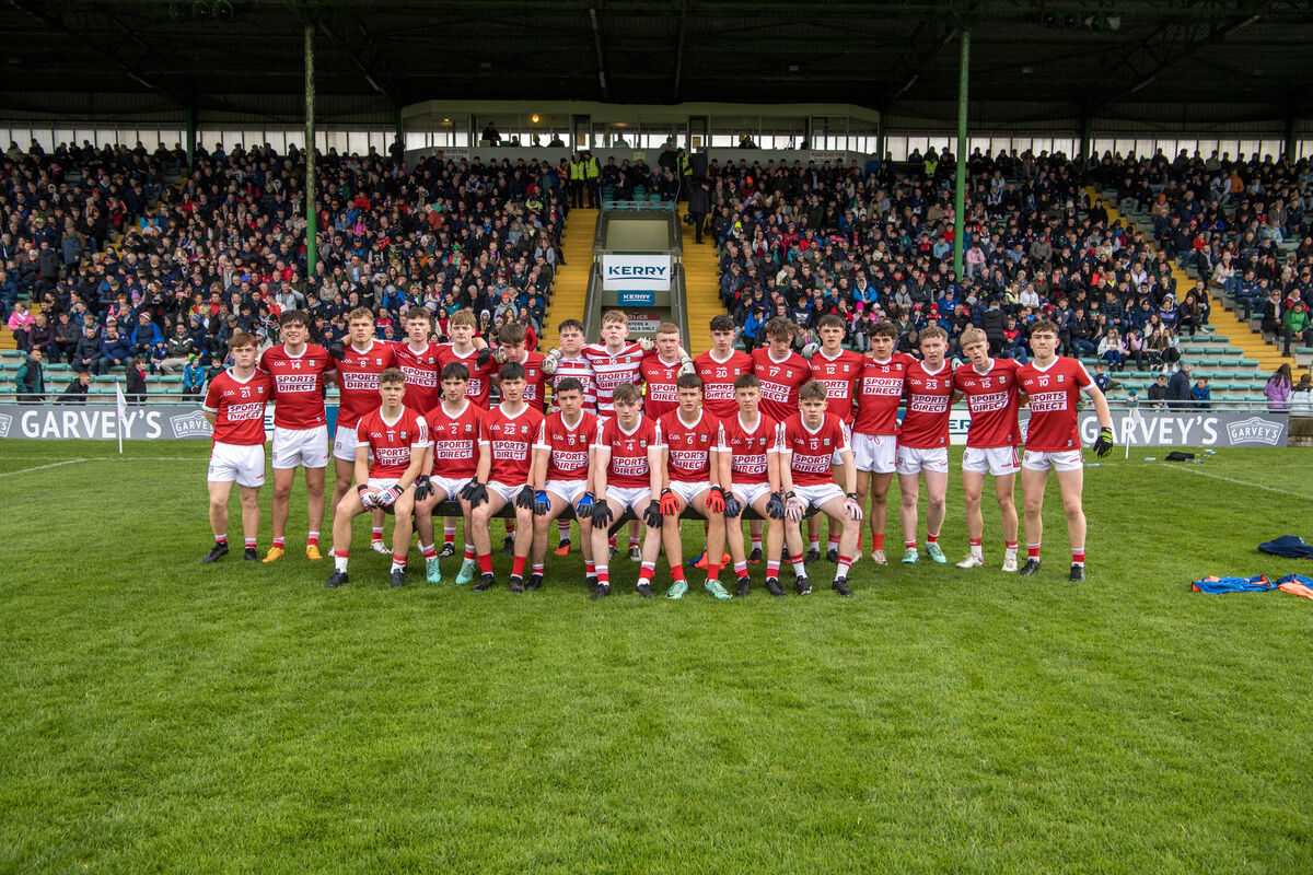 The Cork minor football team before they played Kerry in the Munster quarter-final this year. Picture: Dominick Walsh 
