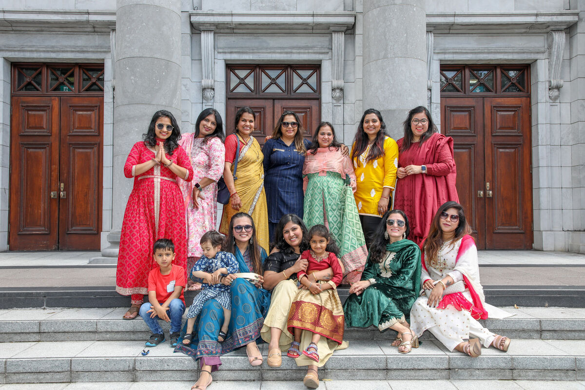 Dancers who took part in the Ratha Yatra festival at the City Hall. Picture: David Creedon