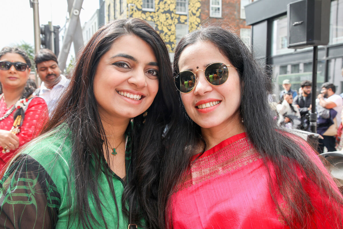 Sonia Notani and Smita Thakur who attended Ratha Yatra festival which took place in Cork City. - Picture: David Creedon