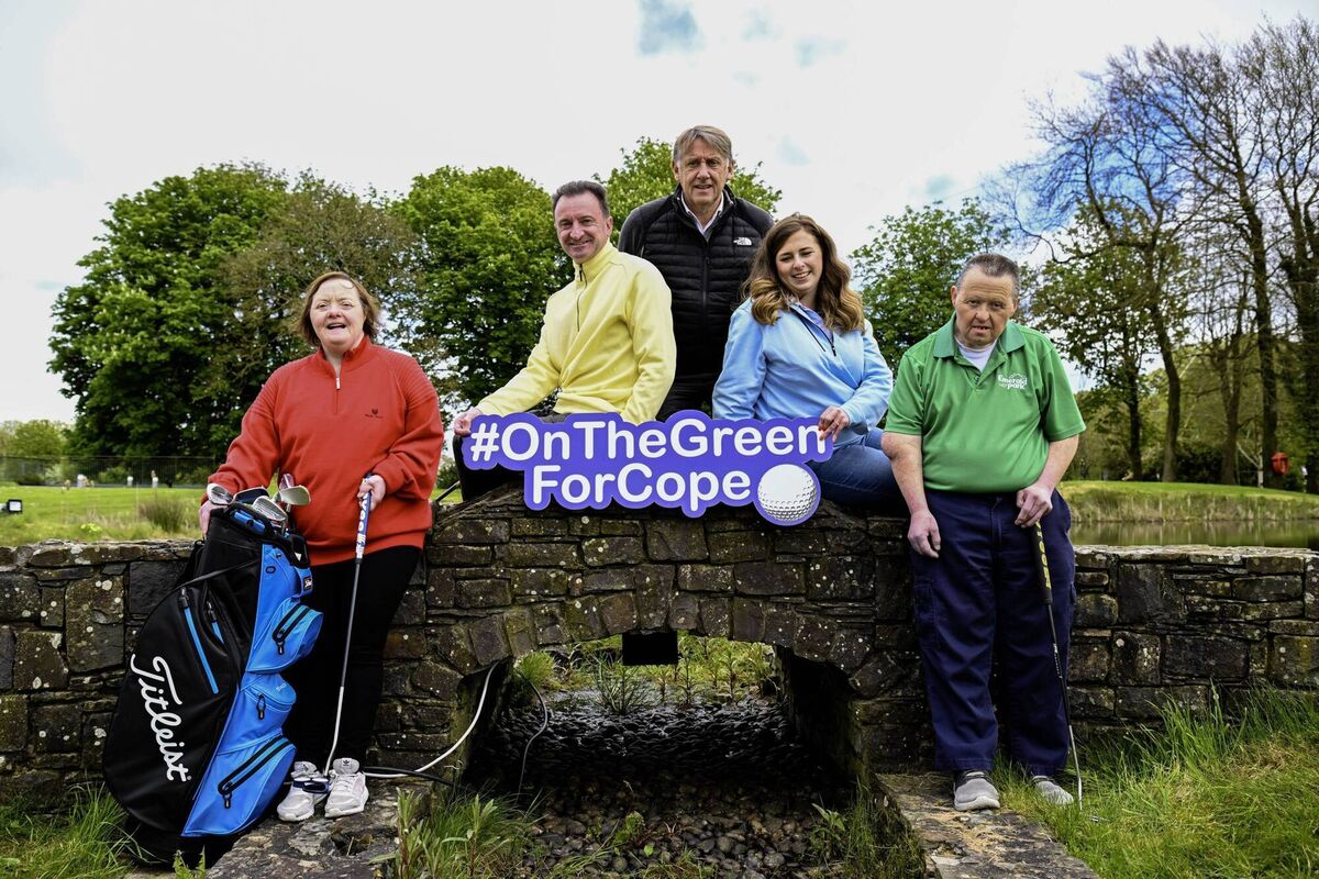 Micheál Ó Mulláin, partner at O’Flynn Exhams LLP Solicitors; Seán Abbott, Chief Executive Officer at Cope Foundation; Elaine Murphy, Communications and Fundraising Manager at Cope Foundation with Brian Cremin and Sheila Sheehan who are supported by Cope Foundation. People supported by Cope Foundation will be joining teams of golfers this summer in an effort to raise funds to empower people with an intellectual disability and/or autism.This is the 28th year of the event which is supported by O’Flynn Exhams LLP Solicitors. Picture: Brian Lougheed
Micheál Ó Mulláin, partner at O’Flynn Exhams LLP Solicitors; Seán Abbott, Chief Executive Officer at Cope Foundation; Elaine Murphy, Communications and Fundraising Manager at Cope Foundation with Brian Cremin and Sheila Sheehan who are supported by Cope Foundation. People supported by Cope Foundation will be joining teams of golfers this summer in an effort to raise funds to empower people with an intellectual disability and/or autism.This is the 28th year of the event which is supported by O’Flynn Exhams LLP Solicitors. Picture: Brian Lougheed