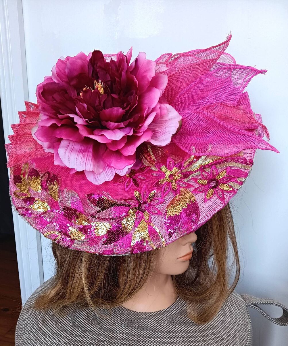 A hat by Jacqueline Anders O'Donovan. A hat by Jacqueline Anders O'Donovan.