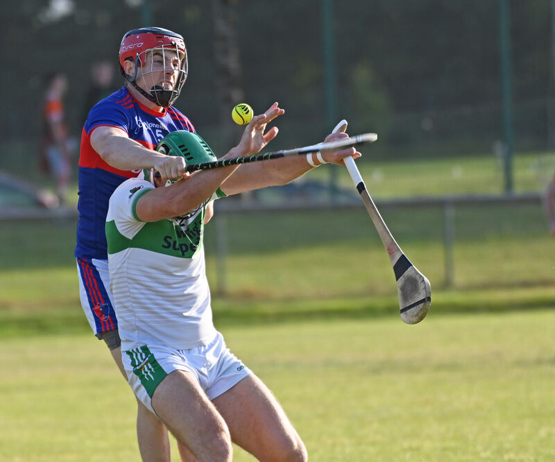 Erin's Own's Jack Sheehan tackles Kanturk's Aidan Walsh during the Co-Op Superstores Premier SHC at Mallow. Picture: Eddie O'Hare Erin's Own's Jack Sheehan tackles Kanturk's Aidan Walsh during the Co-Op Superstores Premier SHC at Mallow. Picture: Eddie O'Hare