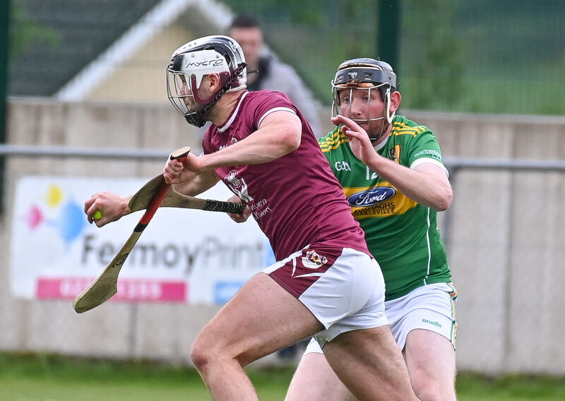 Bishopstown's Colm O'Driscoll tries to get past Newtownshandrum's David O'Connor during their Premier SHC clash at Fermoy. Picture: David Keane Bishopstown's Colm O'Driscoll tries to get past Newtownshandrum's David O'Connor during their Premier SHC clash at Fermoy. Picture: David Keane