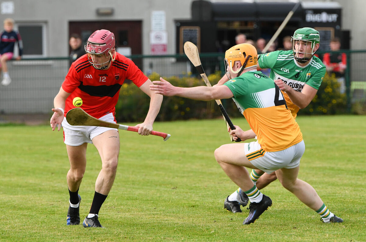 Cloyne's Conor Cahill controls the sliotar despite the challenge from Conor Hazelwood of Bride Rovers. Picture: Howard Crowdy Cloyne's Conor Cahill controls the sliotar despite the challenge from Conor Hazelwood of Bride Rovers. Picture: Howard Crowdy