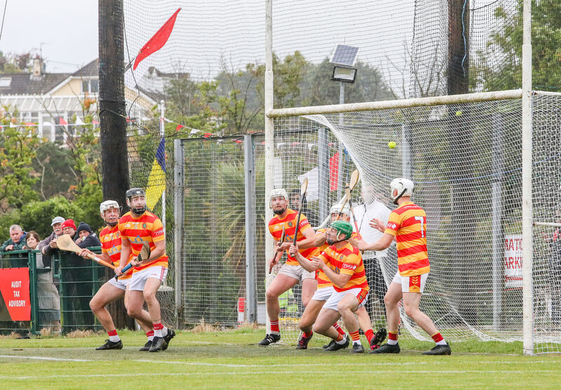 Declan Dalton's shot flies past the the Newcestown defence and into the net. Picture: David Creedon Declan Dalton's shot flies past the the Newcestown defence and into the net. Picture: David Creedon