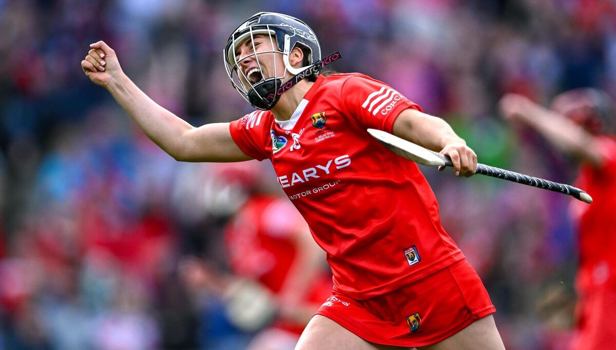 Cork's Amy O'Connor celebrates after scoring her side's fourth goal, and her hat-trick, during the Glen Dimplex All-Ireland Camogie Championship final last year. Picture: Piaras Ó Mídheach/Sportsfile