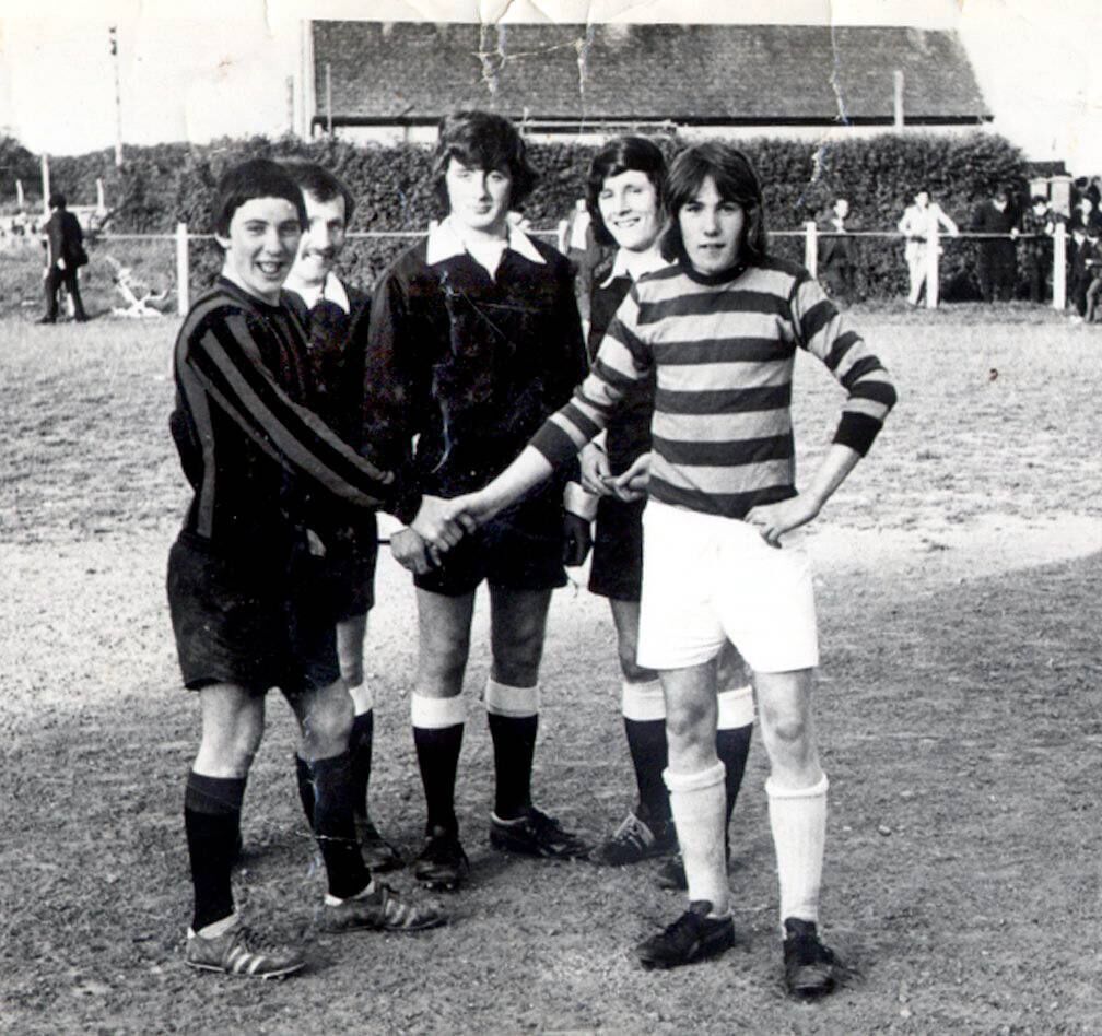 Denis Morley, centre, in his early days as a referee in 1972 before Casement and Tramore met in an U15 final. Denis Morley, centre, in his early days as a referee in 1972 before Casement and Tramore met in an U15 final.
