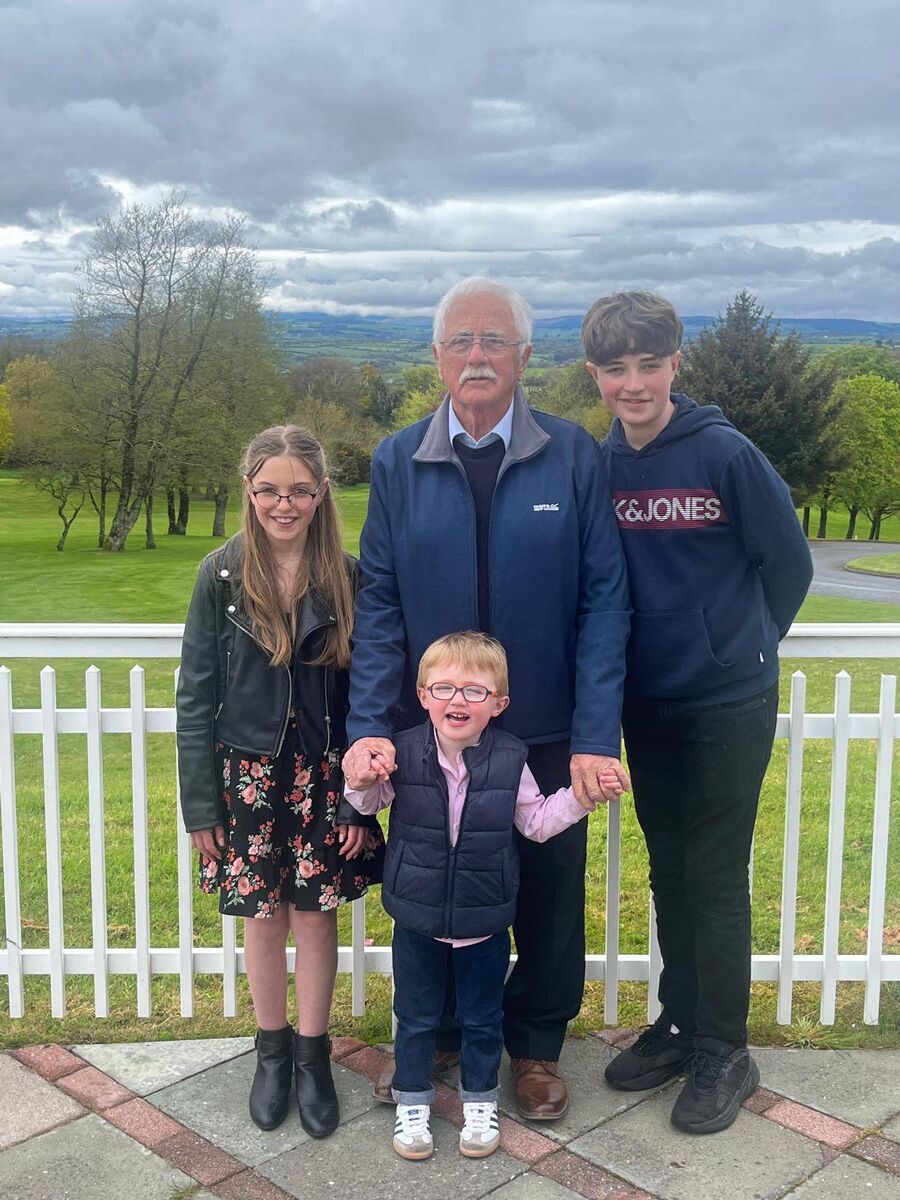 Referee Denis Morley with his three grandchildren Conor and Robyn Morley and Jack Murphy. Referee Denis Morley with his three grandchildren Conor and Robyn Morley and Jack Murphy.