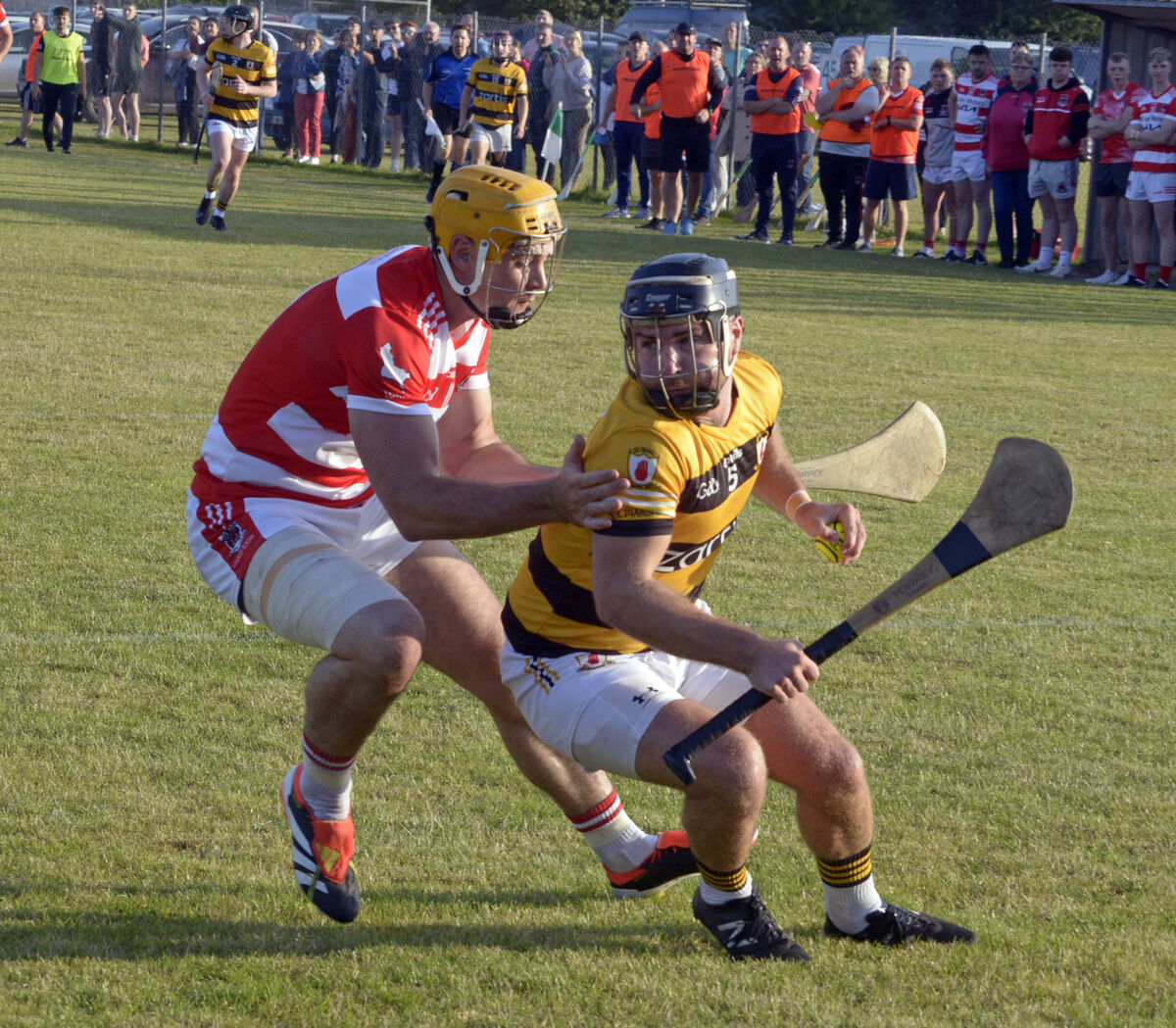 Gordon Joyce, Na Piarsaigh, turns away from Sean Twomey, Courcey Rovers. Picture: Denis Boyle