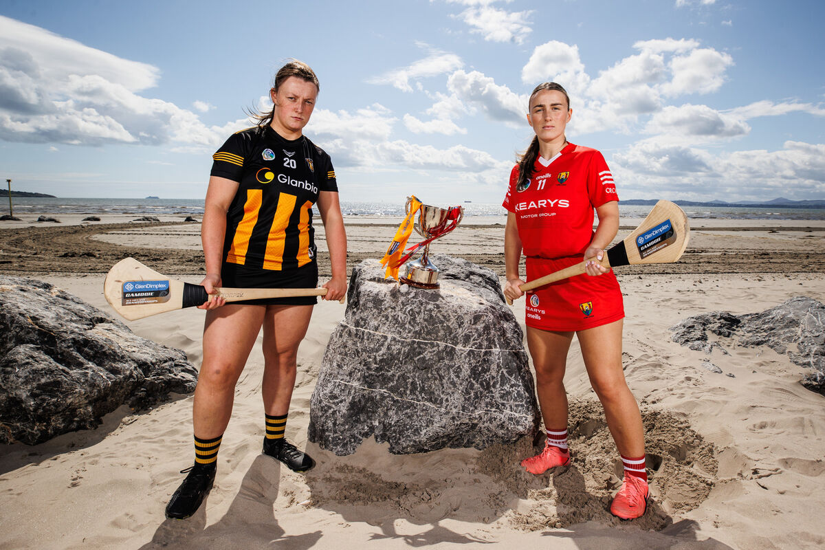 Kilkenny’s Cria Langton and Cork’s Lauren Homan ahead of the intermediate final. Picture: ©INPHO/Ben Brady Kilkenny’s Cria Langton and Cork’s Lauren Homan ahead of the intermediate final. Picture: ©INPHO/Ben Brady
