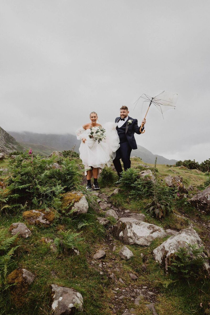 One of the most memorable parts of the day was climbing up a muddy hill in the rain for the perfect shot in front of The Gap of Dunloe.
