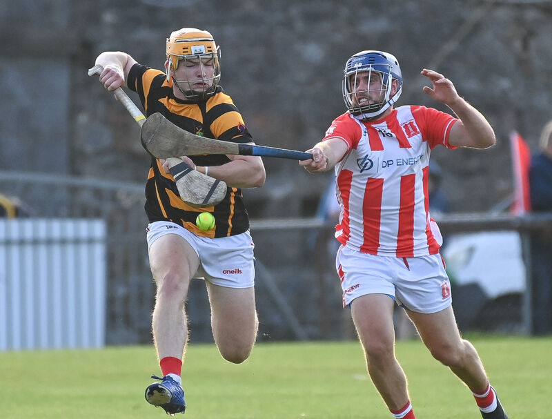  Imokilly's James McCarthy and Avondhu's Darragh Flynn battle for possession at Fermoy. Picture: David Keane