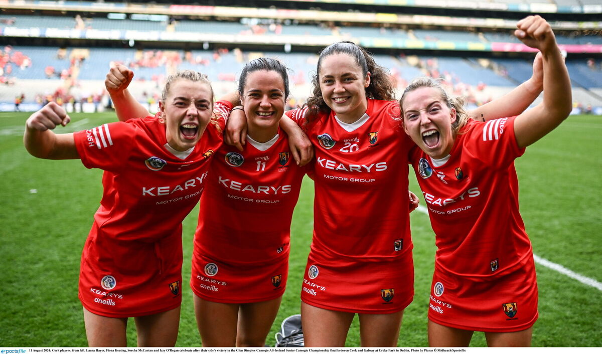 Laura Hayes, Fiona Keating, Sorcha McCartan and Izzy O'Regan. Picture: Piaras Ó Mídheach/Sportsfile