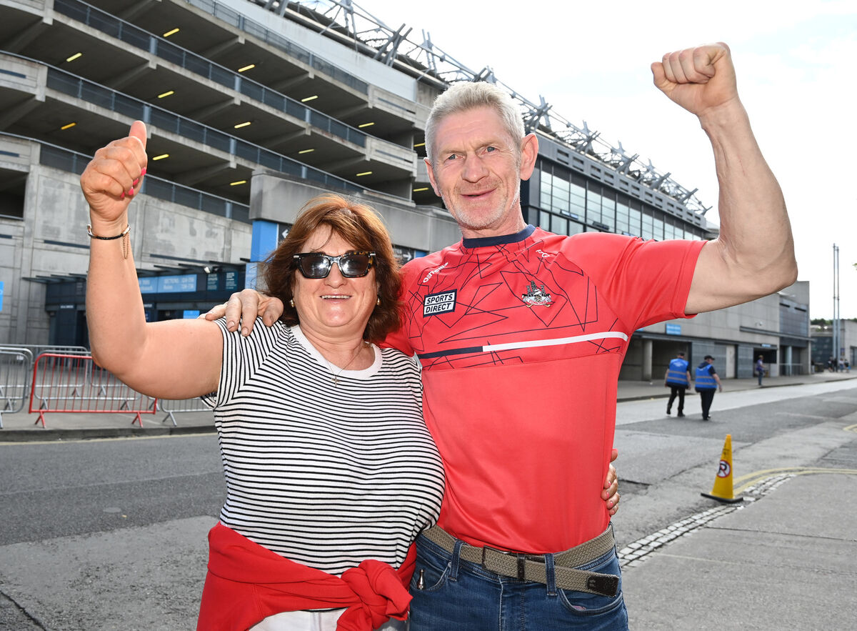 Denis and Maire Ring, supporting their daughter Meadhbh Ring from Aghabullogue at the Glen Dimplex All-Ireland camogie finals at Croke Park Picture: Eddie O'Hare. Denis and Maire Ring, supporting their daughter Meadhbh Ring from Aghabullogue at the Glen Dimplex All-Ireland camogie finals at Croke Park Picture: Eddie O'Hare.