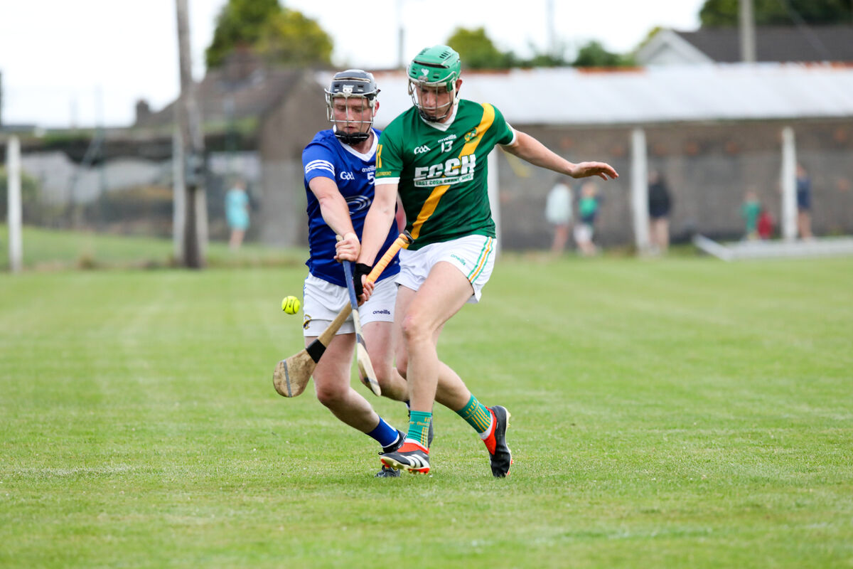 Dungourney's Niall McGrath and Ballinhassig James O'Callaghan go for the ball during the PIHC game in Cobh. Picture: David Creedon Dungourney's Niall McGrath and Ballinhassig James O'Callaghan go for the ball during the PIHC game in Cobh. Picture: David Creedon