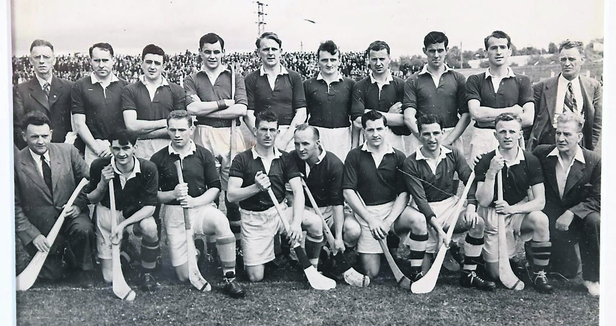 Canon Colman O’Donovan (front row, third from right) with the Cork team, includng Christy Ring, two people to his left, after their 1952 All- Ireland Senior semi-final win