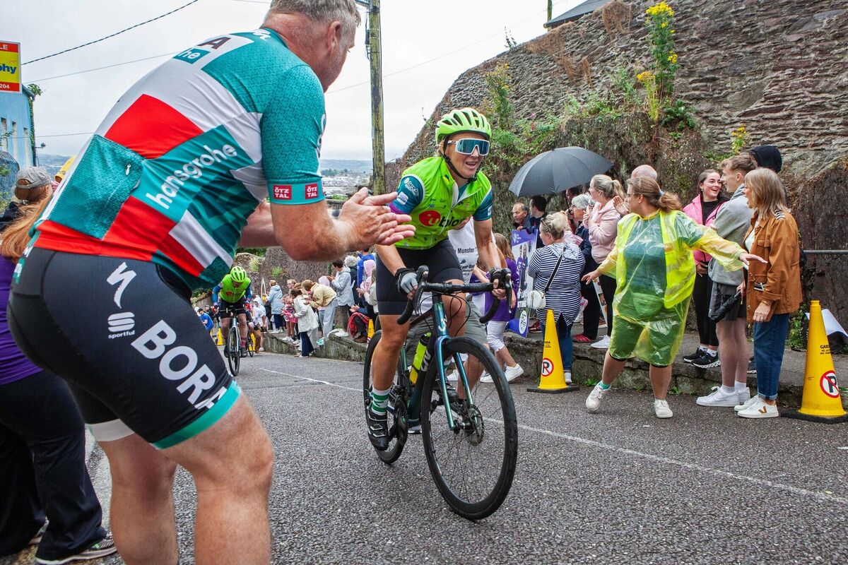 Cyclist pictured at the end of the 2024 Tour de Munster Charity Cycle on Patricks Hill, Cork City. Pic: Diane Cusack Cyclist pictured at the end of the 2024 Tour de Munster Charity Cycle on Patricks Hill, Cork City. Pic: Diane Cusack
