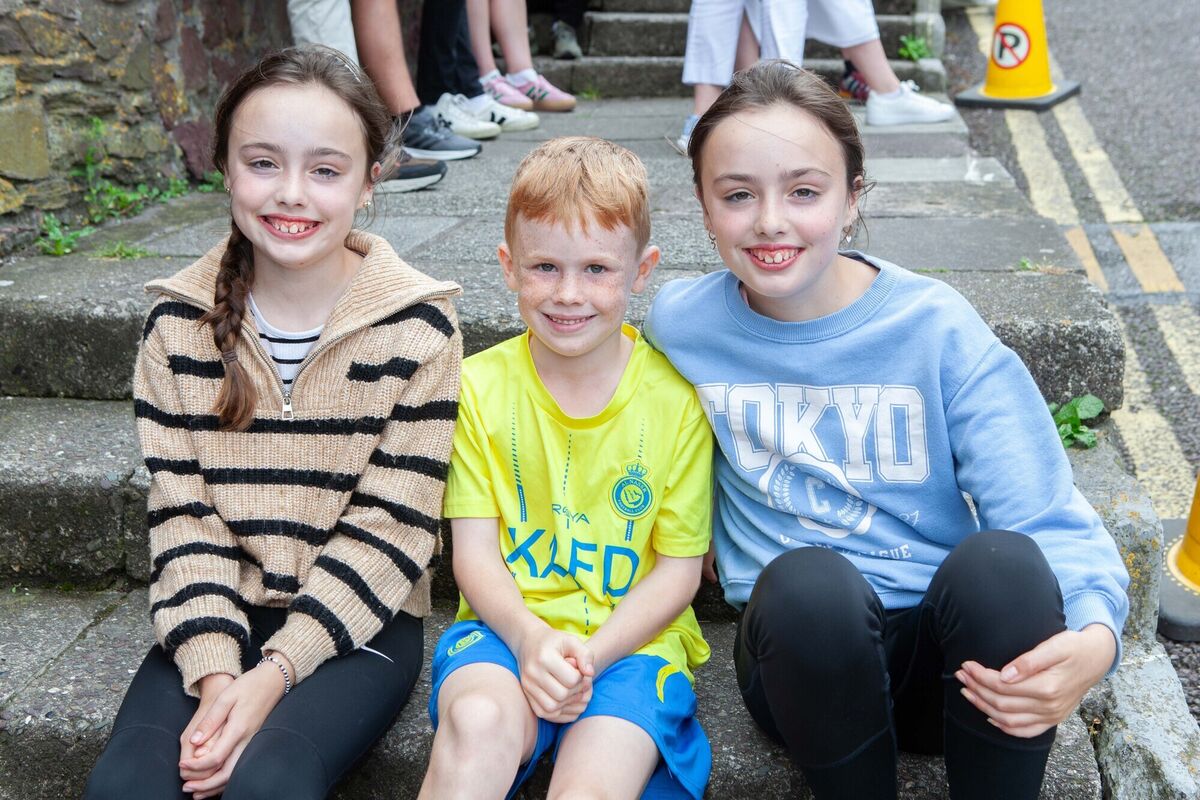Twins Faye and Lily, aged 11, and their brother Liam O'Donoghue, aged 8, from Aghada pictured at the end of the 2024 Tour de Munster Charity Cycle.Pic: Diane Cusack Twins Faye and Lily, aged 11, and their brother Liam O'Donoghue, aged 8, from Aghada pictured at the end of the 2024 Tour de Munster Charity Cycle.Pic: Diane Cusack