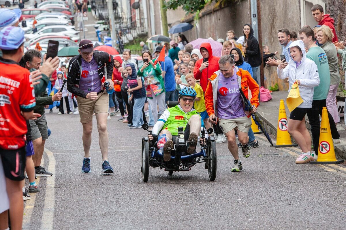 Conor O'Dea from Limerick is cheered on by the crowd at the end of the 2024 Tour de Munster Charity Cycle on Patricks Hill, Cork City on Sunday, August 11th. Pic: Diane Cusack Conor O'Dea from Limerick is cheered on by the crowd at the end of the 2024 Tour de Munster Charity Cycle on Patricks Hill, Cork City on Sunday, August 11th. Pic: Diane Cusack