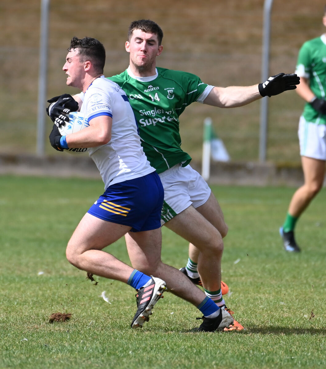 Cill Na Martra's Cianie Fóirréidh is tackled by St. Vincent's Blake Murphy during the Bon Secours PIFC at Coachford. Picture; Eddie O'Hare Cill Na Martra's Cianie Fóirréidh is tackled by St. Vincent's Blake Murphy during the Bon Secours PIFC at Coachford. Picture; Eddie O'Hare
