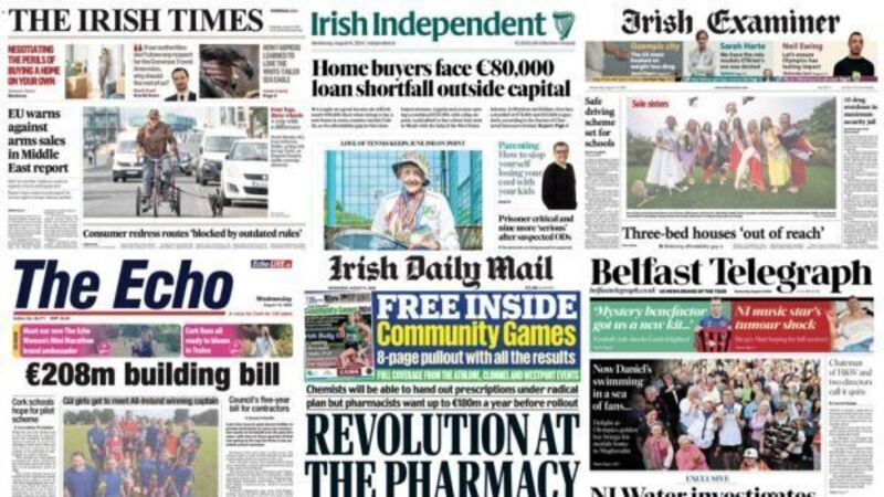What the papers say: Wednesday's front pages What the papers say: Wednesday's front pages