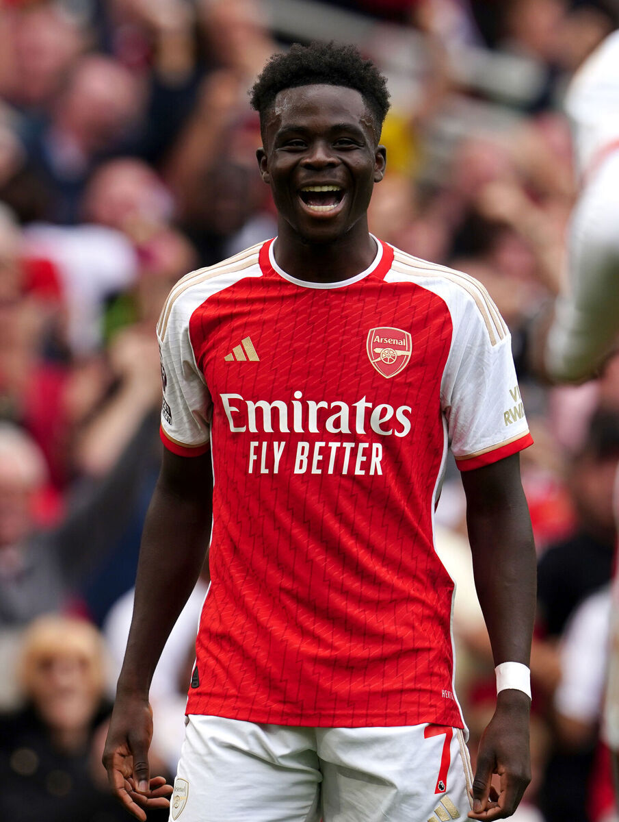 Arsenal's Bukayo Saka  celebrates a goal at the Emirates Stadium, London. Picture: Nick Potts/PA Wire