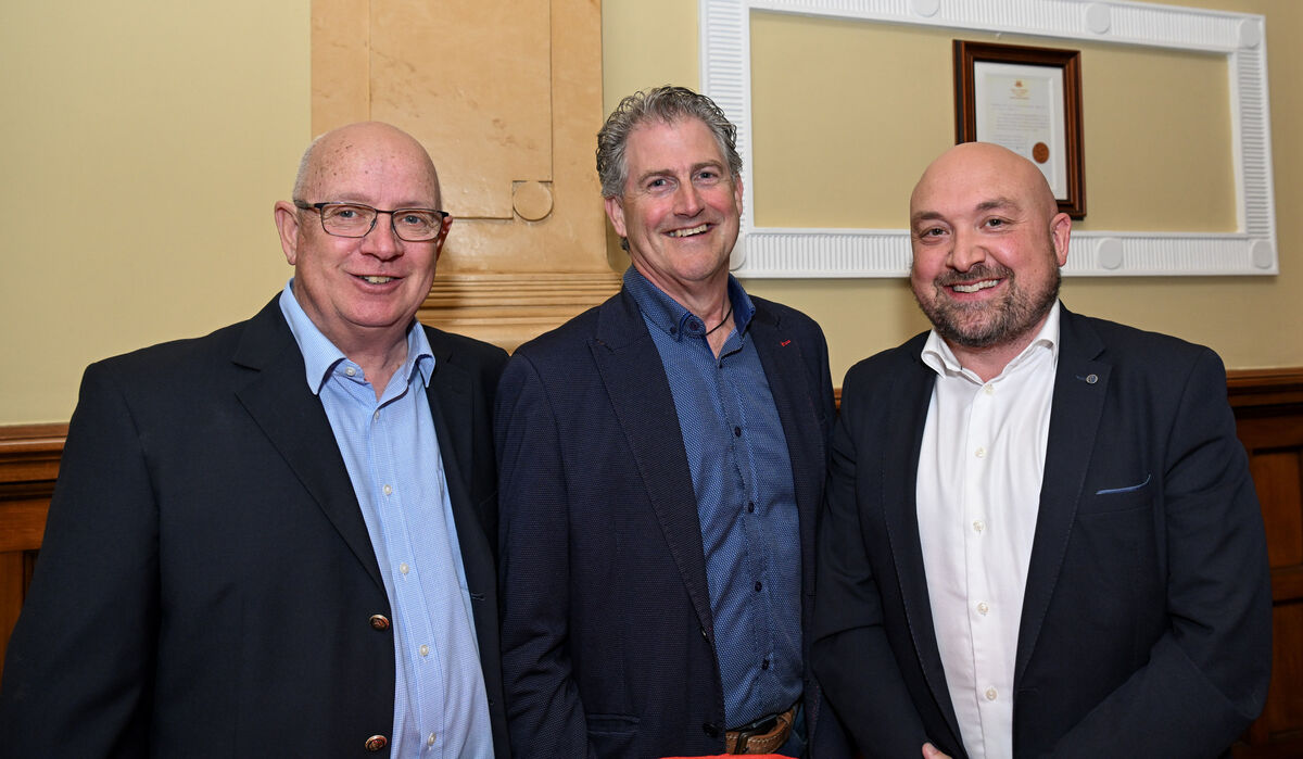 Pictured at the reception, from left: Sean O'Riordan, Cork City Sports; Paul Gallagher, Vice-President, MTU and Cllr. Terry Coleman, Cork City Council. Pic: Brian Lougheed