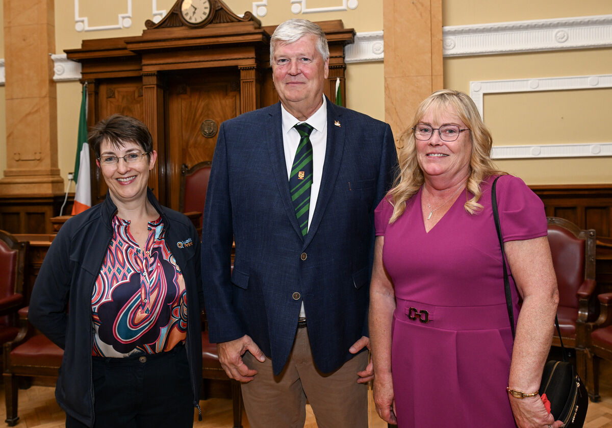 Pictured at the reception, from left: Siobhan O'Sullivan, Quality Print with Mark and Maria Walk, CCS. Pic: Brian Lougheed