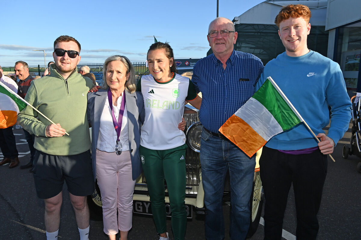 Phil Healy with her parents Phil and Jerry and brothers Diarmuid and Padraig in Ballineen and Enniskeane. Picture Eddie O'Hare