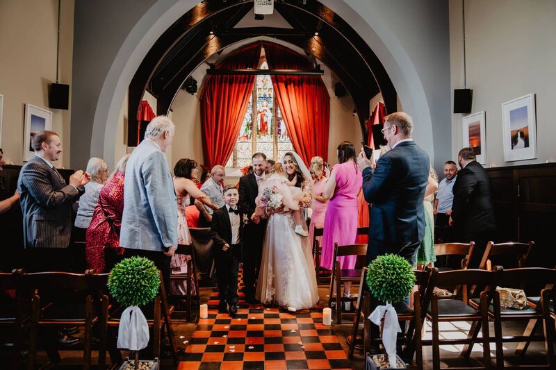 The couple were married and enjoyed their wedding reception at the Seachurch in Ballycotton, East Cork.