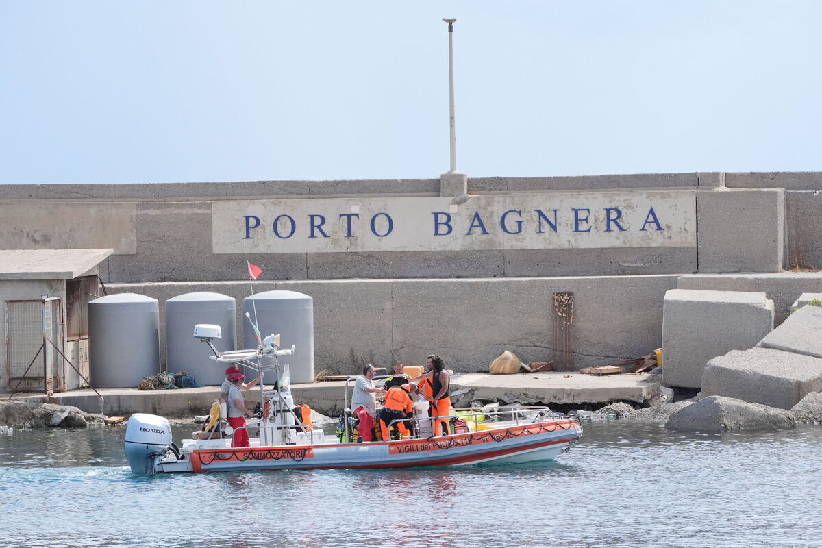 Italian emergency services headed out to sea towards the area off the Sicilian coast, where the search continues for British technology tycoon Mike Lynch and his daughter Hannah, who are among six tourists missing after a luxury yacht sank in a tornado off the coast of Sicily. Photo:  Jonathan Brady/PA Wire