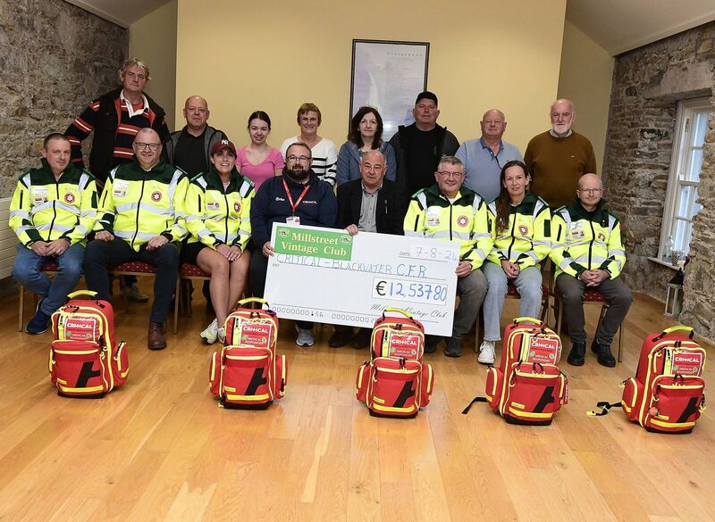 Millstreet Vintage Club presenting funds they raised to Critical. Picture John Tarrant Millstreet Vintage Club presenting funds they raised to Critical. Picture John Tarrant