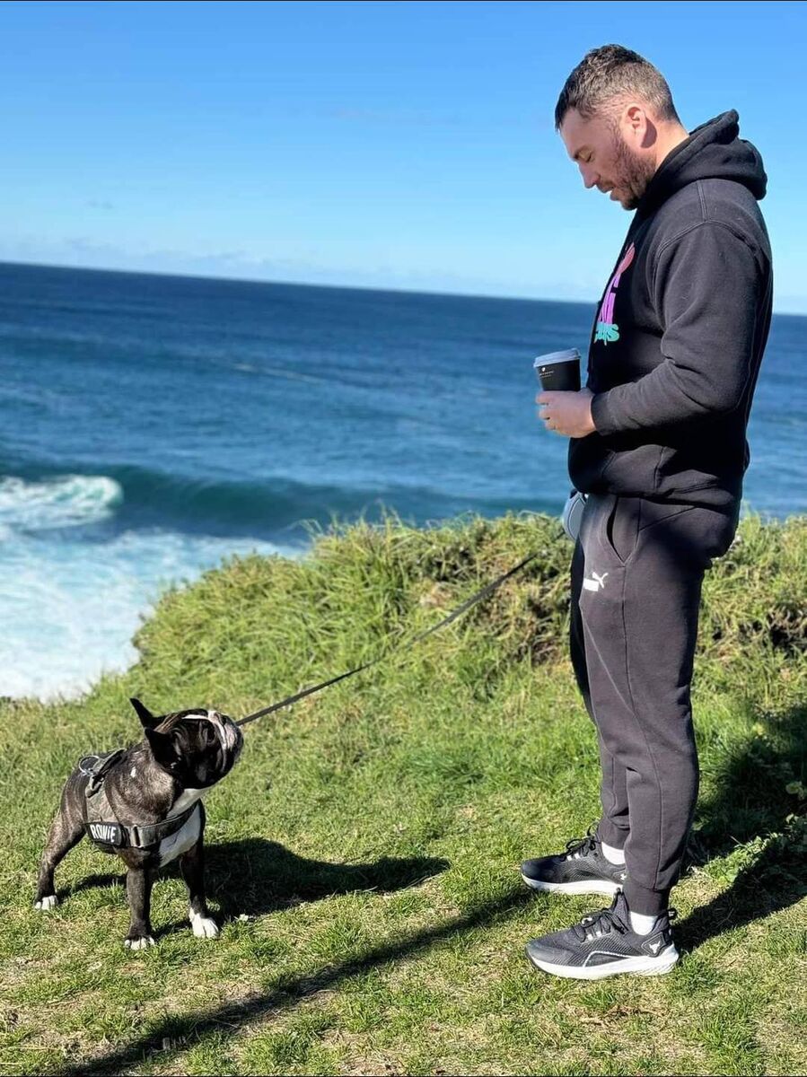 Paul Glavin, with his French bulldog Ronnie. Paul Glavin, with his French bulldog Ronnie.
