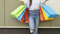 Woman wearing protective face mask and shopping