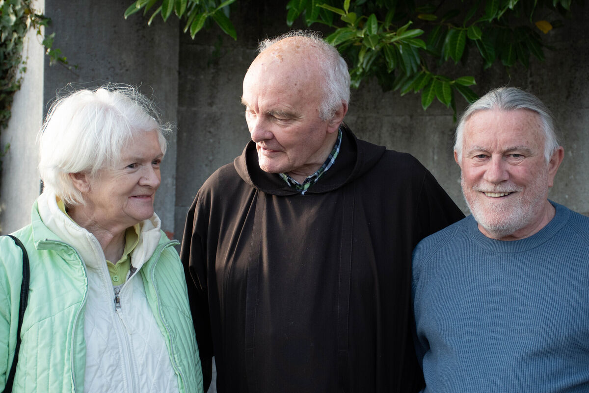 Carmel Cleary pictured with Fr Aidan Vaughan OFM Carm and Fr Ken Cooney SMA at the Lee Road Shrine Mass. Picture: Howard Crowdy: Carmel Cleary pictured with Fr Aidan Vaughan OFM Carm and Fr Ken Cooney SMA at the Lee Road Shrine Mass. Picture: Howard Crowdy: