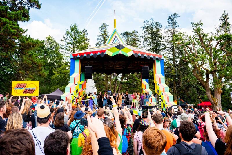 Kabin Crew at the Band Stand at the All Together Now Festival in Curraghmore House in Waterford. 