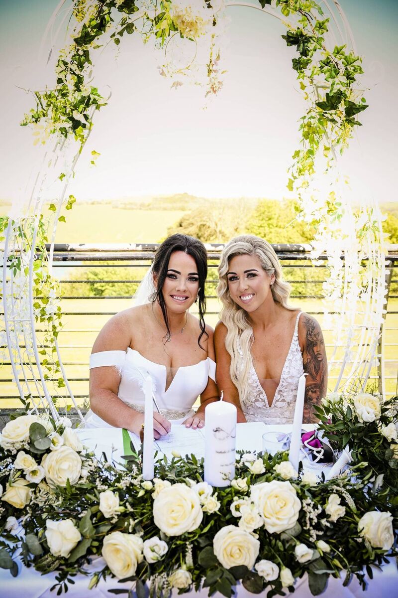 Maggie Duncliffe and Nathalie O’Brien, who were married earlier this summer. Picture: John Sexton