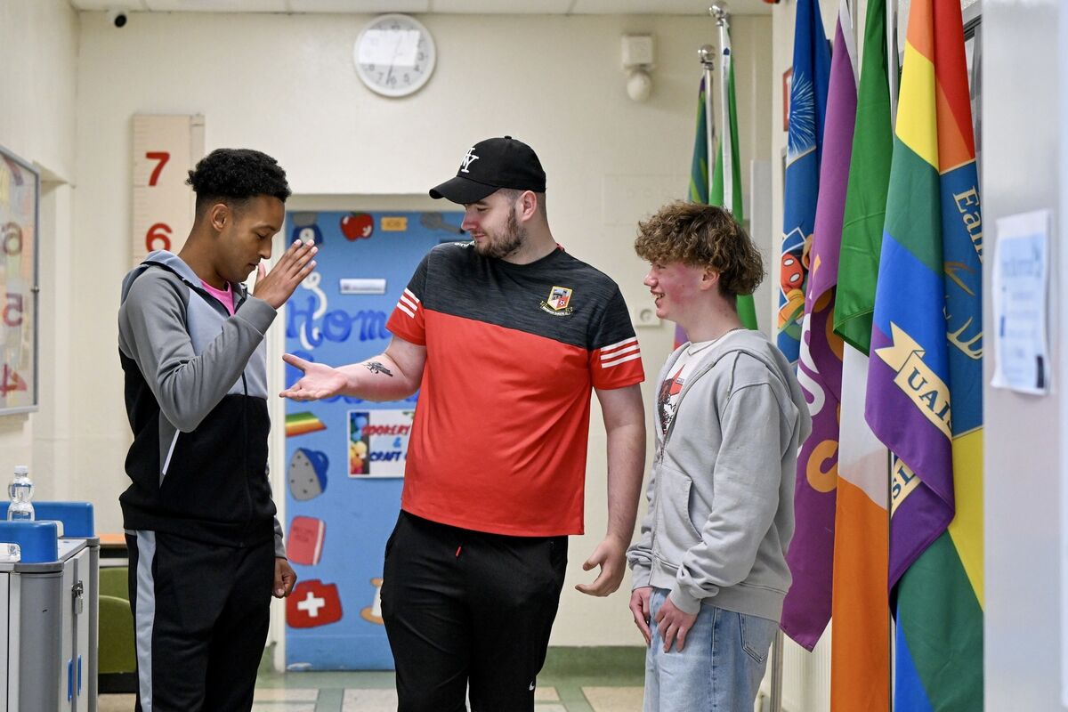 Tyrese O’Leary, Thomas Magee and Evan Clinton, all from Ballyphenane pictured in Coláiste Éamann Rís, where they celebrated receiving their Leaving Cert results. Picture: Chani Anderson Tyrese O’Leary, Thomas Magee and Evan Clinton, all from Ballyphenane pictured in Coláiste Éamann Rís, where they celebrated receiving their Leaving Cert results. Picture: Chani Anderson